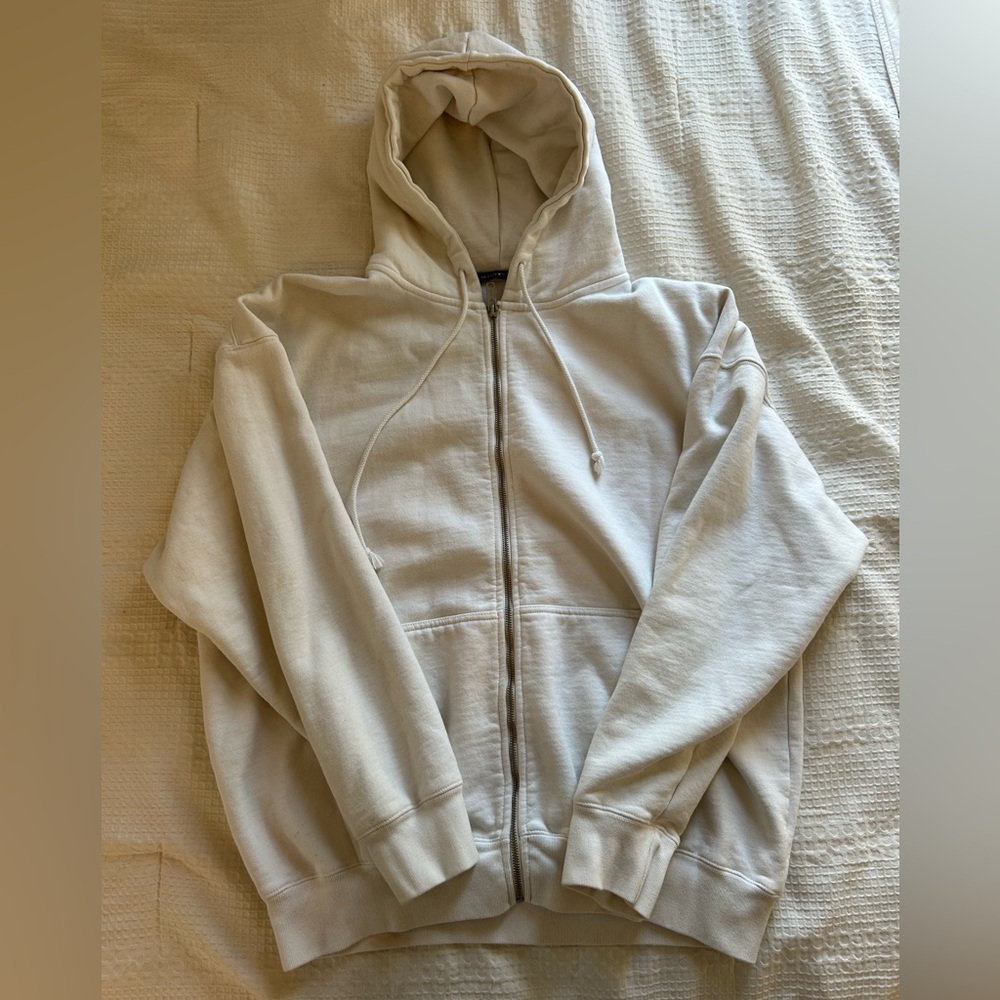 Brandy Melville White Oversized Hoodie Sweatshirt